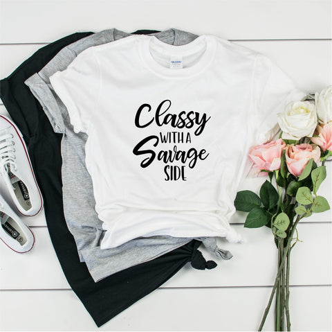 Classy With a Savage Side -  Ultra Cotton Short Sleeve T-Shirt- FHD43